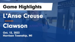 L'Anse Creuse  vs Clawson  Game Highlights - Oct. 13, 2022