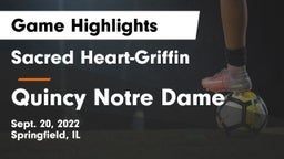 Sacred Heart-Griffin  vs Quincy Notre Dame Game Highlights - Sept. 20, 2022