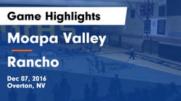 Moapa Valley  vs Rancho Game Highlights - Dec 07, 2016