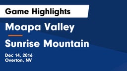 Moapa Valley  vs Sunrise Mountain  Game Highlights - Dec 14, 2016