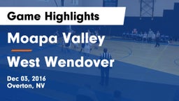 Moapa Valley  vs West Wendover Game Highlights - Dec 03, 2016