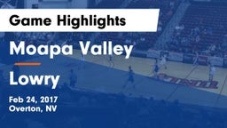 Moapa Valley  vs Lowry  Game Highlights - Feb 24, 2017