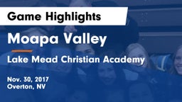 Moapa Valley  vs Lake Mead Christian Academy Game Highlights - Nov. 30, 2017