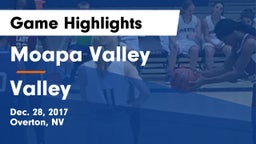 Moapa Valley  vs Valley  Game Highlights - Dec. 28, 2017