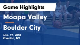 Moapa Valley  vs Boulder City Game Highlights - Jan. 12, 2018