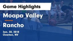 Moapa Valley  vs Rancho Game Highlights - Jan. 30, 2018