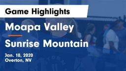 Moapa Valley  vs Sunrise Mountain Game Highlights - Jan. 10, 2020