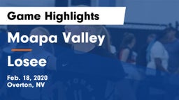 Moapa Valley  vs Losee Game Highlights - Feb. 18, 2020