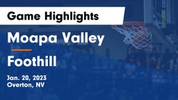 Moapa Valley  vs Foothill  Game Highlights - Jan. 20, 2023