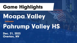 Moapa Valley  vs Pahrump Valley HS Game Highlights - Dec. 21, 2023