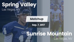 Matchup: Spring Valley High vs. Sunrise Mountain  2017