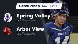 Recap: Spring Valley  vs. Arbor View  2017