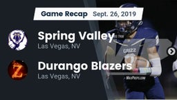 Recap: Spring Valley  vs. Durango  Blazers 2019