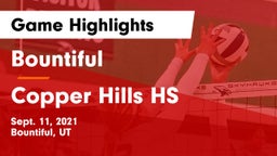 Bountiful  vs Copper Hills HS Game Highlights - Sept. 11, 2021