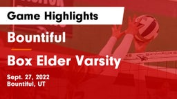 Bountiful  vs Box Elder Varsity Game Highlights - Sept. 27, 2022