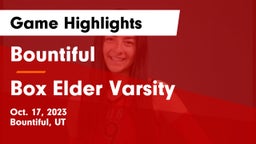 Bountiful  vs Box Elder Varsity Game Highlights - Oct. 17, 2023