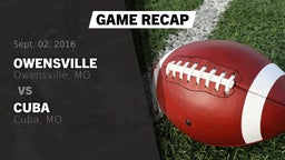 Recap: Owensville  vs. Cuba  2016