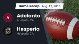 Recap: Adelanto  vs. Hesperia  2018