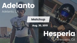 Matchup: Adelanto  vs. Hesperia  2019