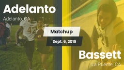 Matchup: Adelanto  vs. Bassett  2019