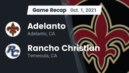 Recap: Adelanto  vs. Rancho Christian  2021