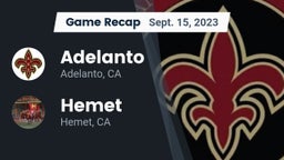 Recap: Adelanto  vs. Hemet  2023