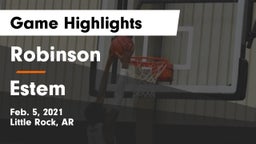Robinson  vs Estem Game Highlights - Feb. 5, 2021