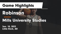 Robinson  vs Mills University Studies  Game Highlights - Jan. 18, 2022