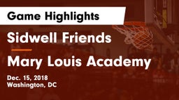 Sidwell Friends  vs Mary Louis Academy Game Highlights - Dec. 15, 2018