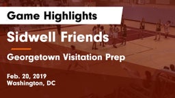 Sidwell Friends  vs Georgetown Visitation Prep  Game Highlights - Feb. 20, 2019