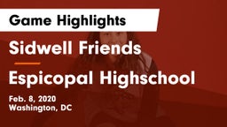 Sidwell Friends  vs Espicopal Highschool Game Highlights - Feb. 8, 2020