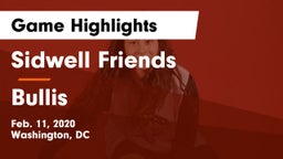 Sidwell Friends  vs Bullis  Game Highlights - Feb. 11, 2020