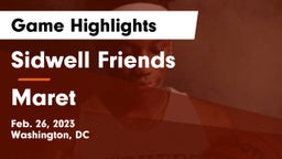 Sidwell Friends  vs Maret  Game Highlights - Feb. 26, 2023