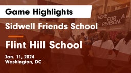 Sidwell Friends School vs Flint Hill School Game Highlights - Jan. 11, 2024
