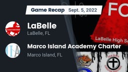 Recap: LaBelle  vs. Marco Island Academy Charter  2022