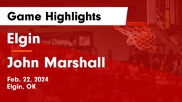 Elgin  vs John Marshall  Game Highlights - Feb. 22, 2024