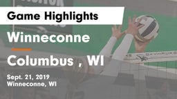 Winneconne  vs Columbus , WI Game Highlights - Sept. 21, 2019