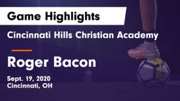 Cincinnati Hills Christian Academy vs Roger Bacon  Game Highlights - Sept. 19, 2020