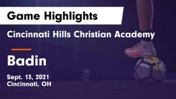 Cincinnati Hills Christian Academy vs Badin  Game Highlights - Sept. 13, 2021