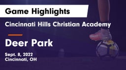Cincinnati Hills Christian Academy vs Deer Park  Game Highlights - Sept. 8, 2022