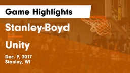 Stanley-Boyd  vs Unity  Game Highlights - Dec. 9, 2017