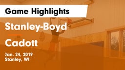 Stanley-Boyd  vs Cadott Game Highlights - Jan. 24, 2019