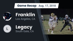Recap: Franklin  vs. Legacy  2018