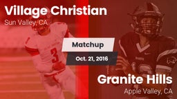 Matchup: Village Christian vs. Granite Hills  2016