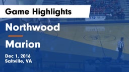 Northwood  vs Marion  Game Highlights - Dec 1, 2016