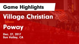 Village Christian  vs Poway  Game Highlights - Dec. 27, 2017