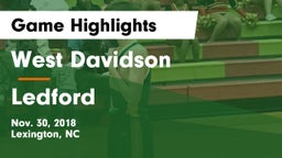 West Davidson  vs Ledford  Game Highlights - Nov. 30, 2018