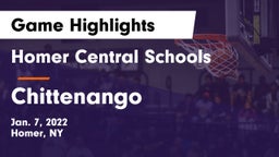 Homer Central Schools vs Chittenango  Game Highlights - Jan. 7, 2022