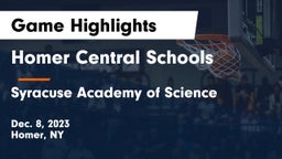 Homer Central Schools vs Syracuse Academy of Science Game Highlights - Dec. 8, 2023