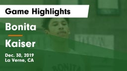 Bonita  vs Kaiser Game Highlights - Dec. 30, 2019